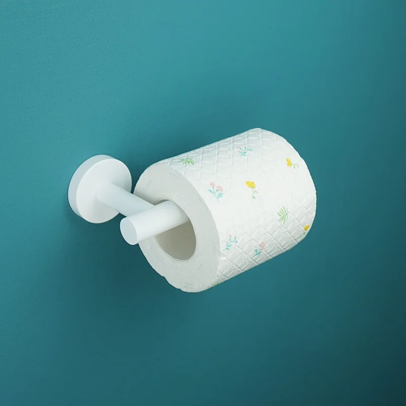 Matt White Brass Knurling Towel Rack Toilet Brush Paper Roll Holder Toothbrush Holder Soap Tray Coat Bathroom Kit