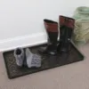 New Shoe Tray Dog Tray Kitchen Tray Applicable To The Entrance Indoor And Outdoor Snow Boot Pad Super Large Shoe Tray Black 3