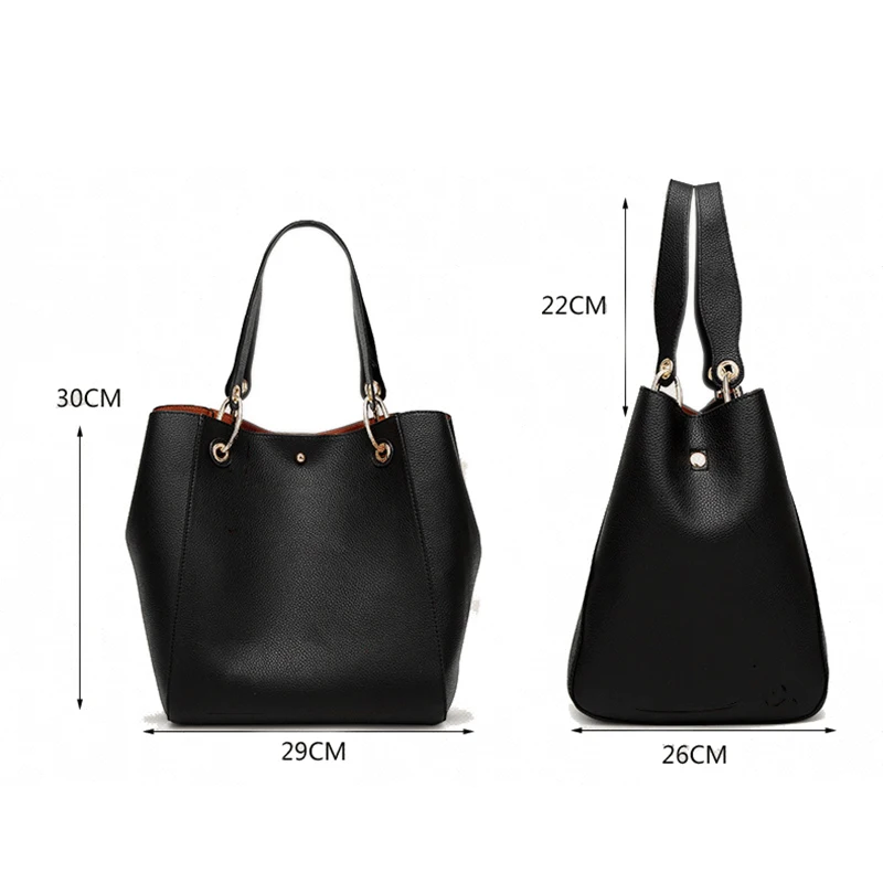 Simple Soft Handbags For Women Fashiong High Quakity Tote Bag Female Lychee Leather Shoulder Bag Shopping Casual Women's Bags