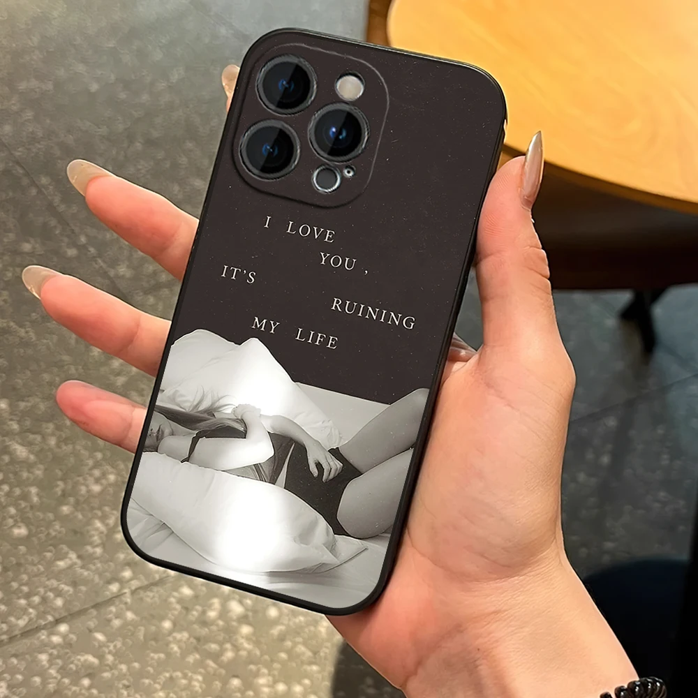 thumbnail image 1 of Funda de silicona suave negra para Samsung S23 S22 ULTRA A22 A71 con diseño de cantante T-Taylor TTPD S-Swift, 1 of 4