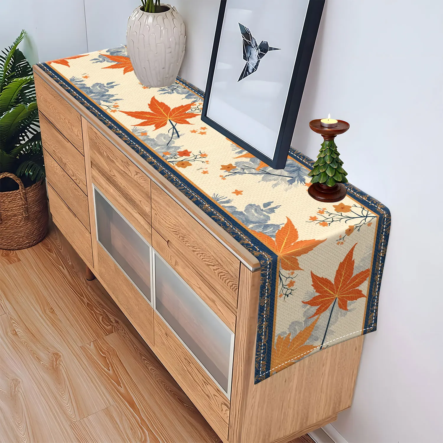 Golden Maple Leaf Autumn Table Runner 5