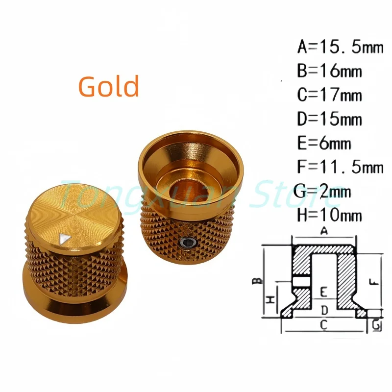 Potentiometer Knob Cap Aluminum Knob 1pc 17X16mm Aluminum Alloy Potentiometer Switch Control Cap Volume Audio Electric Knobs Screw Type