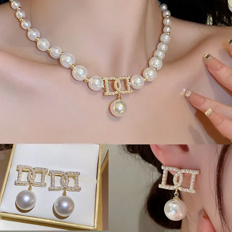 

Women Letter Dd Pendant Necklaces Earrings set