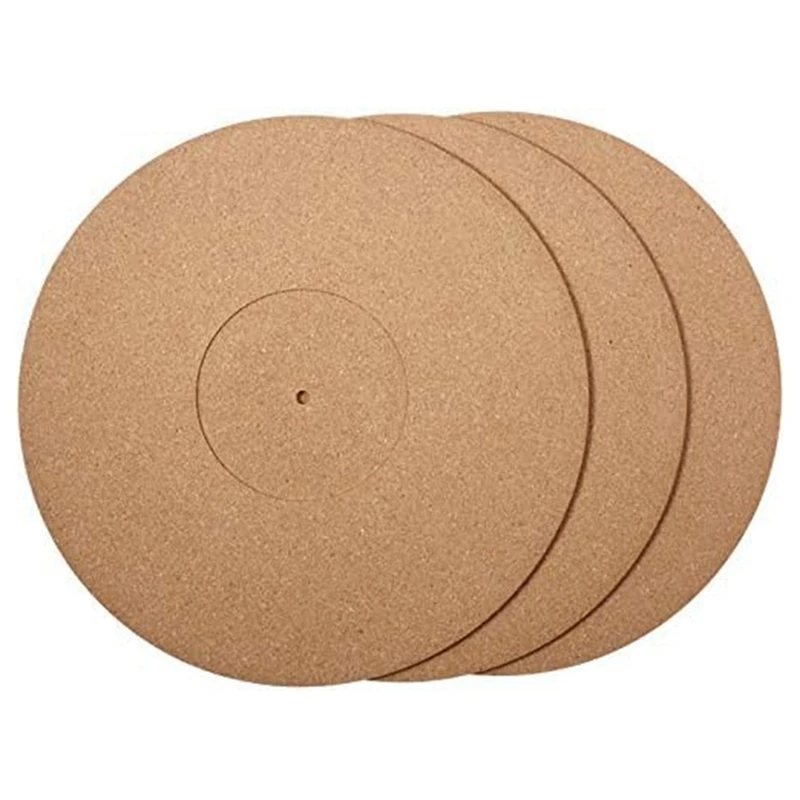 Cork Turntable Mats Kit 3 Pieces For Vinyl LP Record Players Audiophile Reduce Noise turntable mat