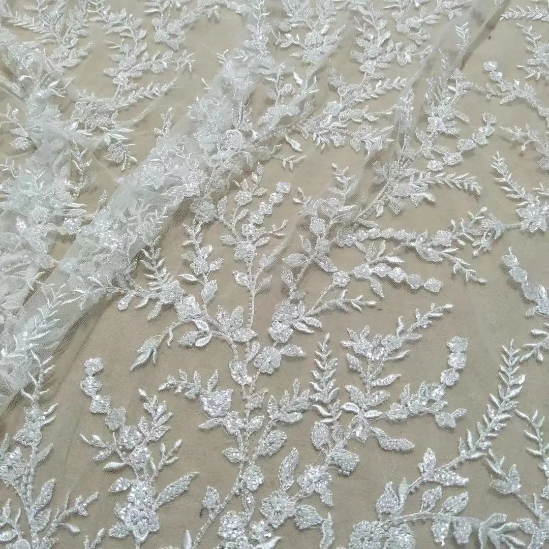 

2023 spring hot ivory white wedding dress fabric accessories lace rayon material width 130cm