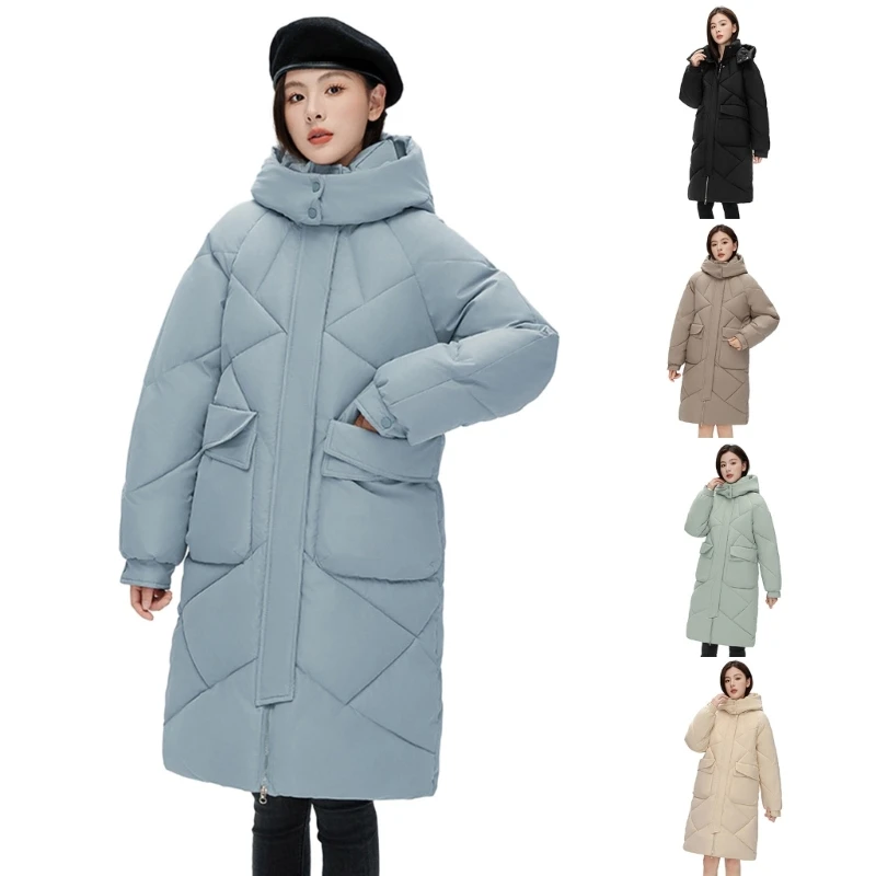 

Women Winter Warm Padded Down Coat Fashion Outerwear Detachable Hooded Jackets