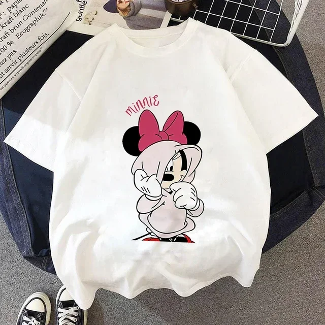 thumbnail image 1 of Camisetas de algodón para niños de Mickey Minnie Mouse, camisetas de verano para niños, camisetas de dibujos animados de Disney para niños, camisetas de anime kawaii para niños y niñas, 1 of 5