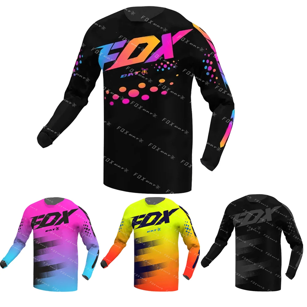 

Men's Downhill Jerseys Mountain Bike Offroad DH Motorcycle Jersey Motocross Sportwear Clothing Cycling Bat Fox MTB T Shirts
