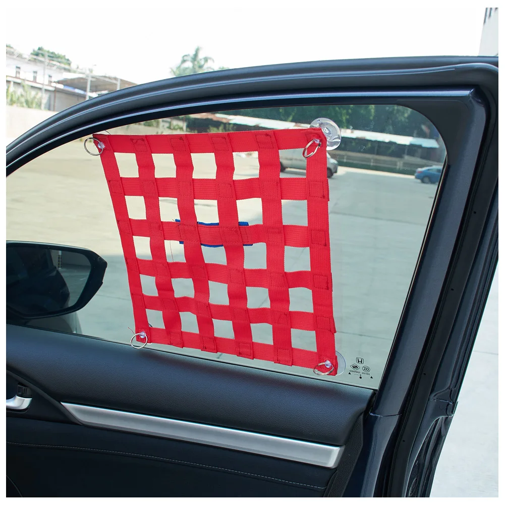 Nylon Racing Car Window Net Sunshade Universal Easy Install Car Window Safety Net Automobile Modified Accessories