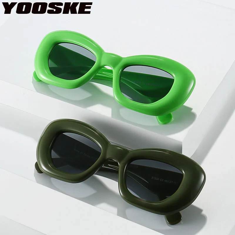 

YOOSKE Cat's Eye Sunglasses for Women Bubble Inflatable Candy Color Sun Glasses Luxury Brand Designer Ins Korean Style Eyewear
