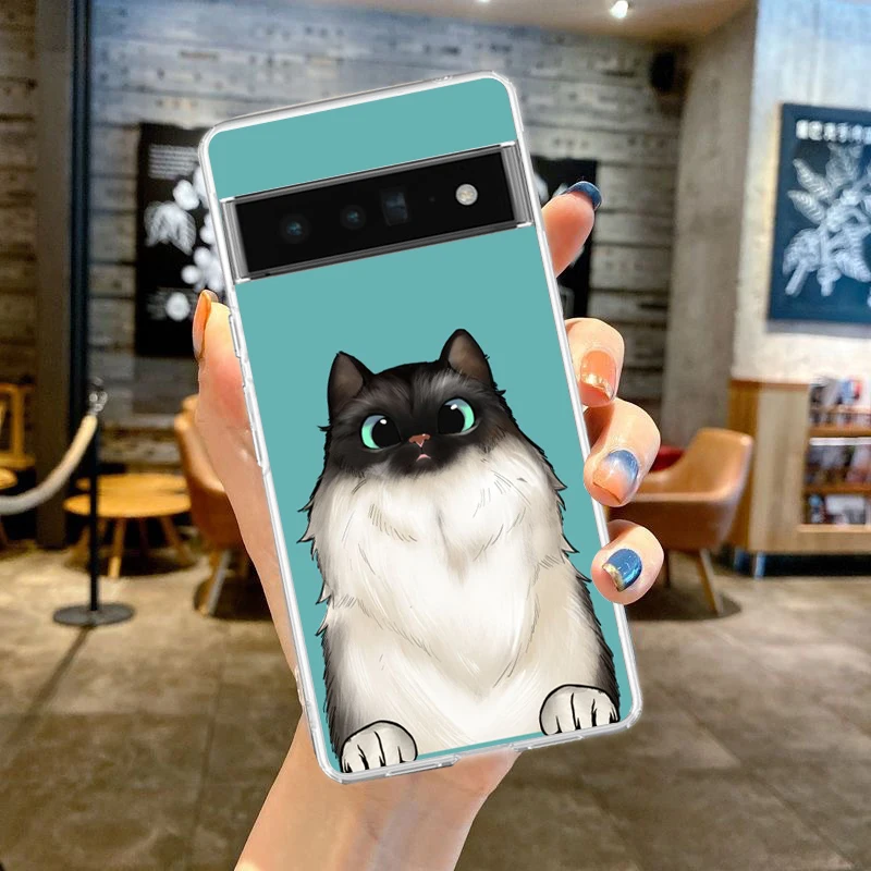 Charming Cat Cartoon Shockproof Clear Phone Case