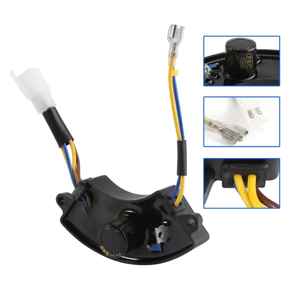 아크형 자동 전압 조정기 2KW-3KW 220μF 250V 전압 조정기 정류기 168F용 내구성 있는 검정색 전압 안정기