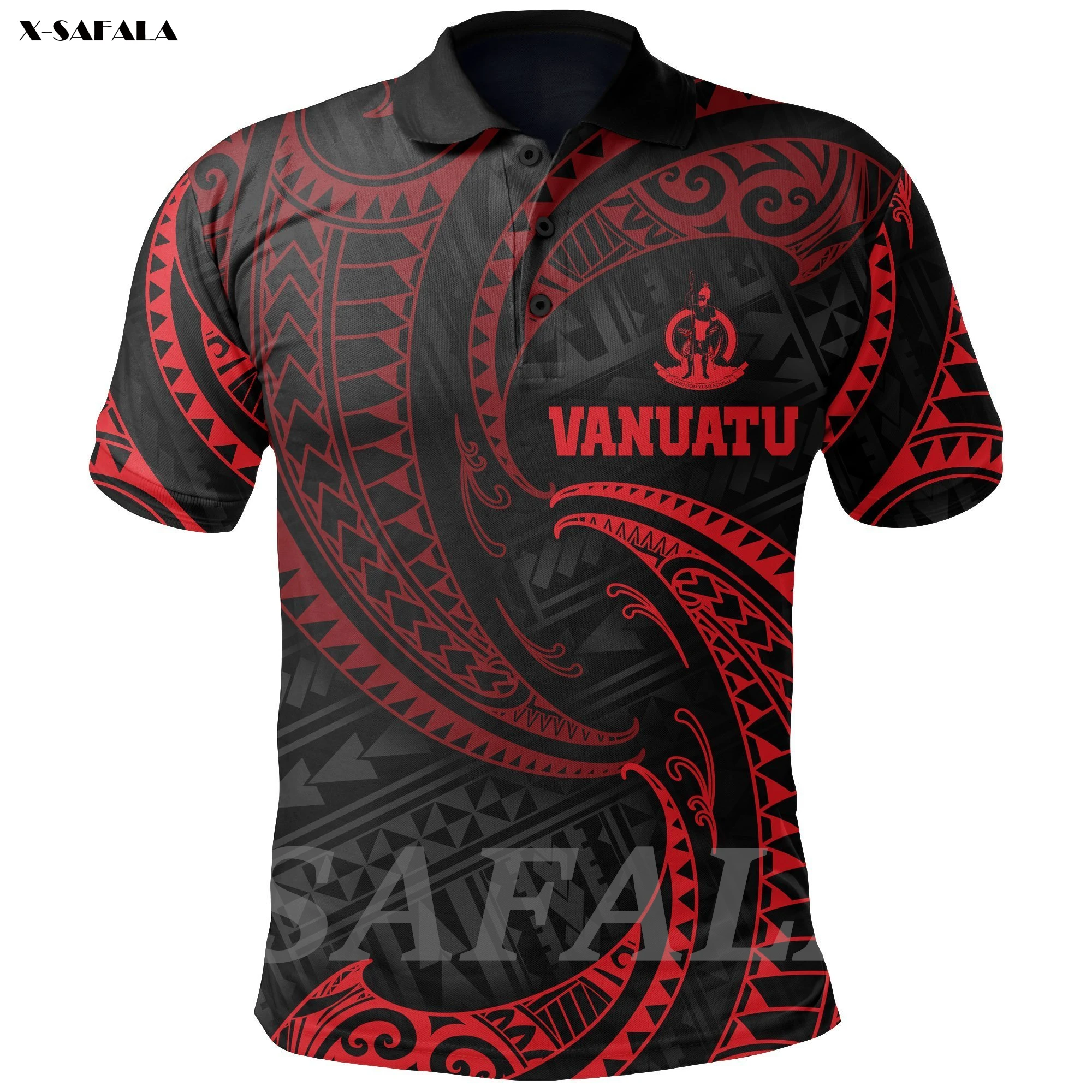 

Vanuatu Polynesian VP1-14 High Quantity 3D Printed Polo Shirt Tee Men 1 Unisex Thin Collar Short Sleeve Street Wear Casual
