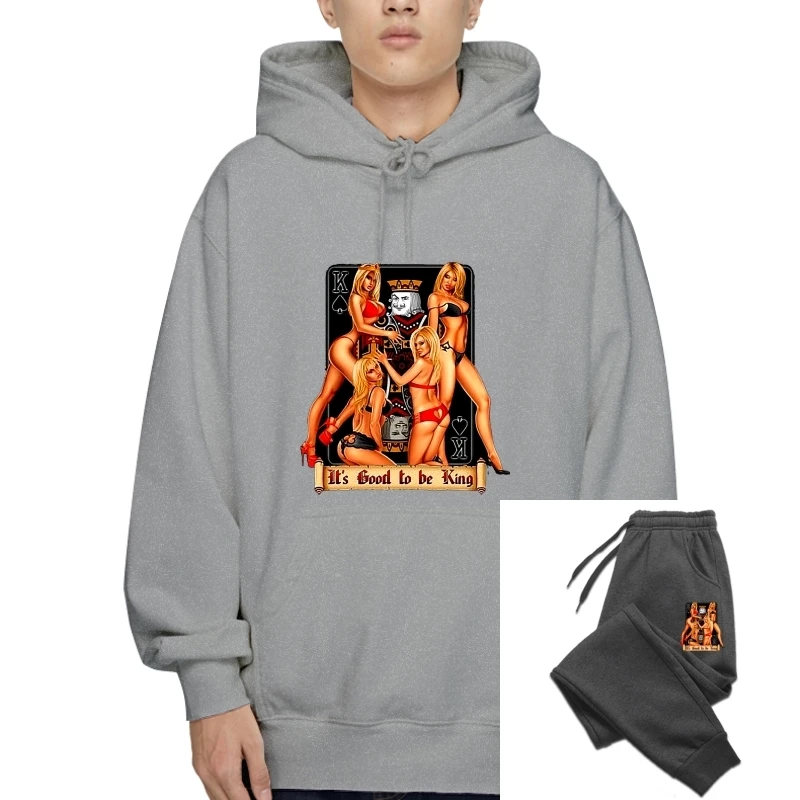 

Poker Card Games Vegas Good to Be King Casino Mens T-Sweatshirt Hoodies Hoody Black
