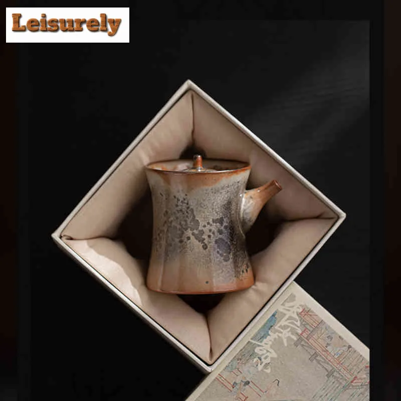 Shino Ware Stand Upright Hand Grab Teapot Antique Tea Infuser Pot Household Tea Maker Kettle With Ball Hole Teaset Decoration