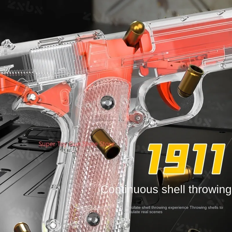 M1911 Colt Toy Gunman Gun, Soft Bullet Shell, Catapult Blaster, Manual Air Gun Launcher, Boys Shooting Game 14+y 2