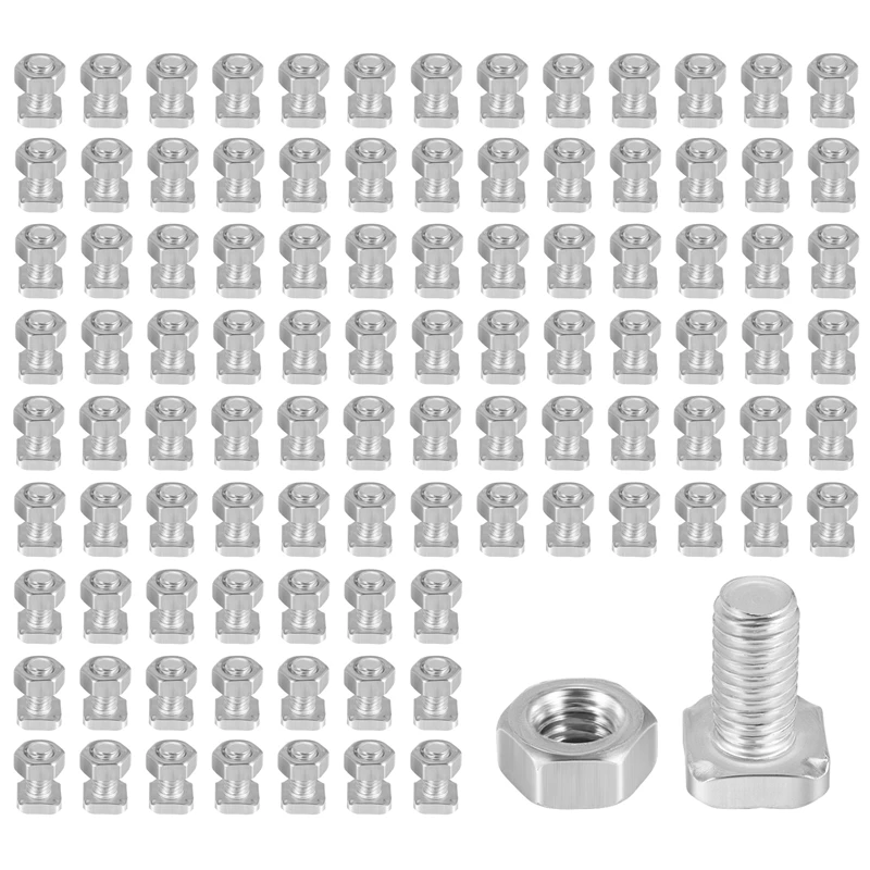 ABZV-50 Packs Greenhouse Nuts and Bolts Square Head Bolts Nuts Greenhouse Repair Kit Parts Replacement Garden Supplies