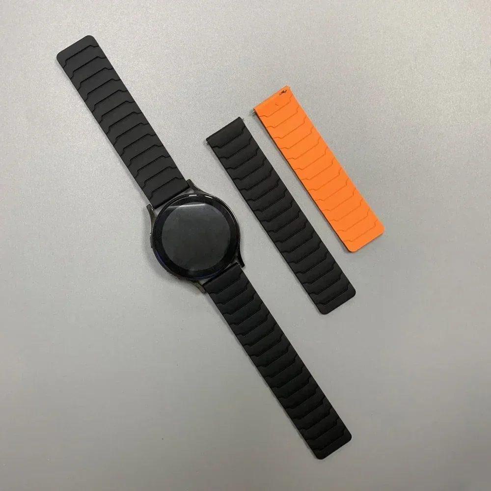 Magnetic Silicone Loop Sports Watchband, 20/22mm