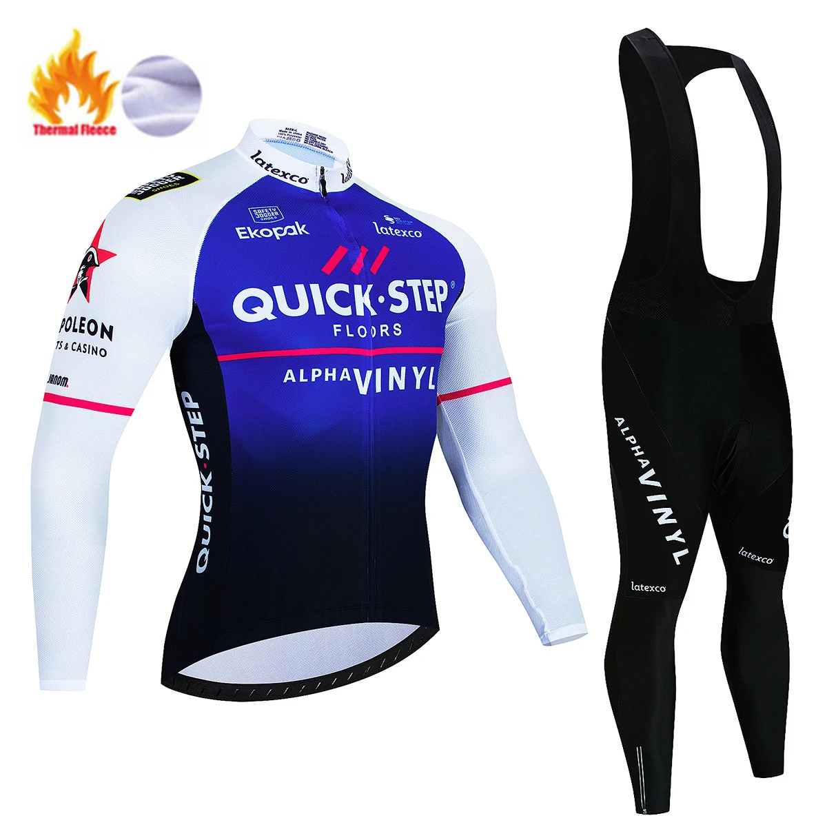 Winter Cycling Jersey Set QUICK STEP Thermal Fleece Cycling Clothes MTB Bicycle Clothing Keep Warm Mountain Bike Cycling Wear 5