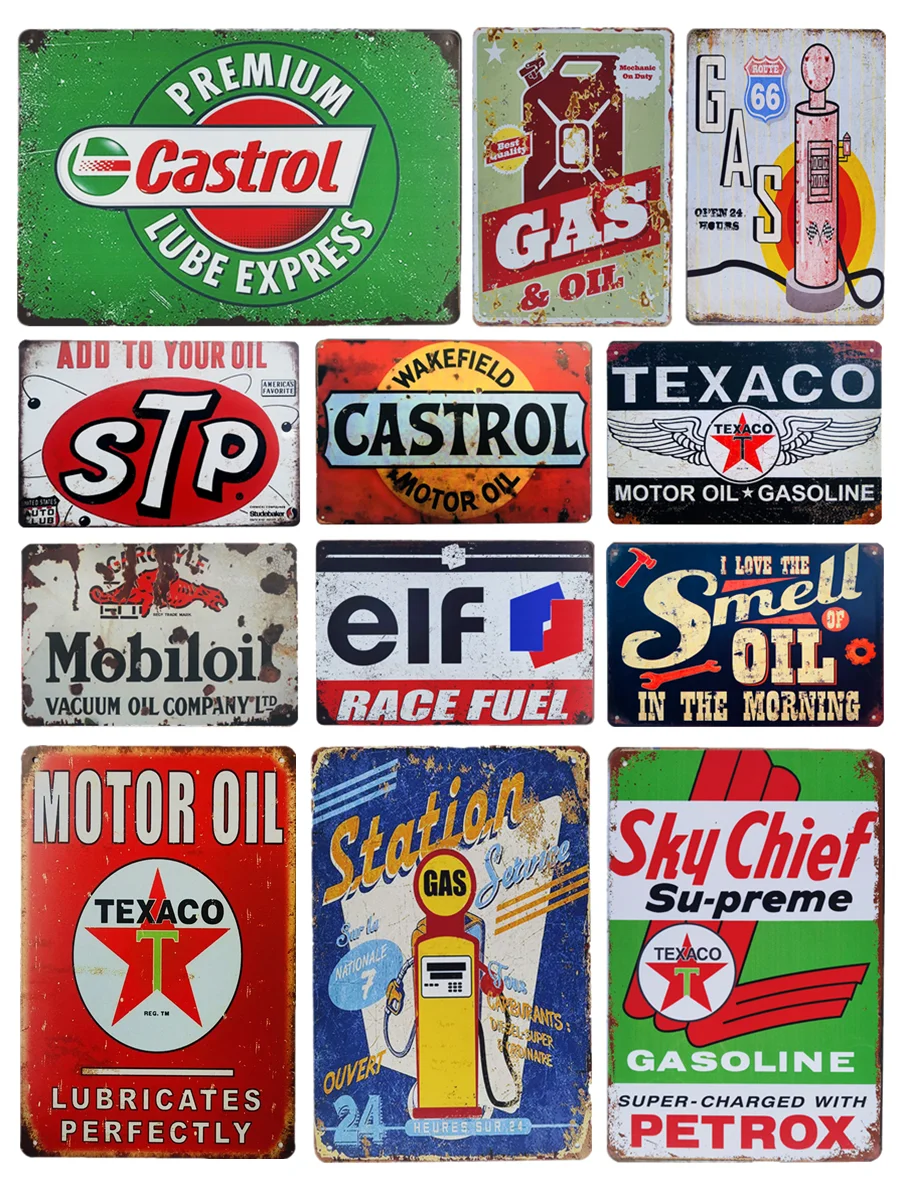 Agip Ngk Stp Vintage Tin Signs Shabby Chic Placca Wall Poster Pub Bar Man Cave Decor