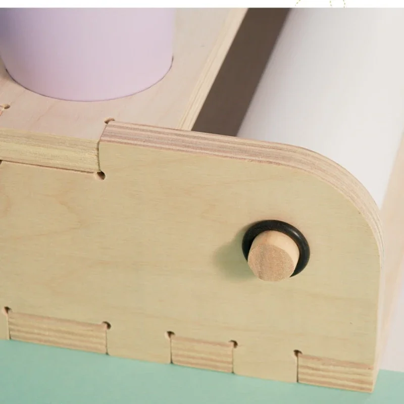 Desktop Solid Wood Easel Children's Paper Roll Holder 435*190*100mm Kindergarten Painting Set Art Tools School Supplies