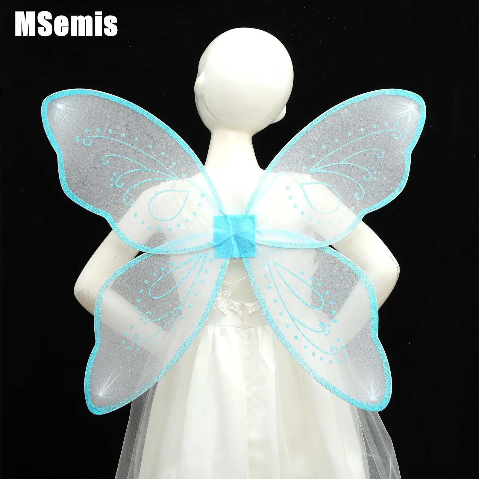 

Children Halloween Butterfly Wings Performance Shiny Lines Ultra-thin Cover Foldable Wings Fairy Elf Angel Wings Accessories