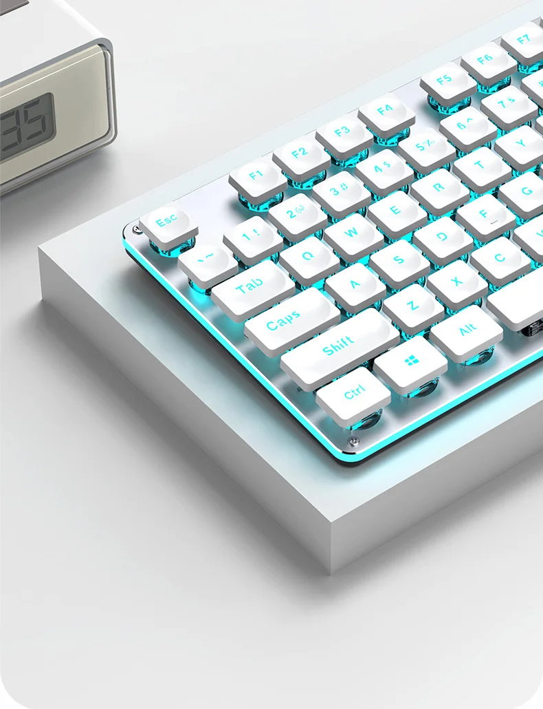 retroiluminação, teclado do computador, painel de metal,