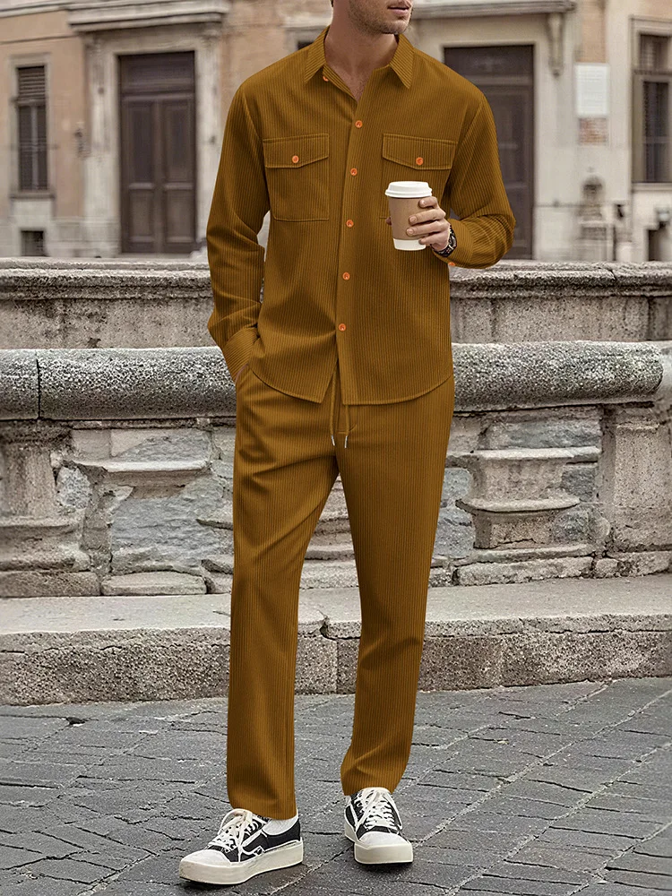 Giacca Uomo In Velluto A Coste – Blazer Casual Monopetto, Maniche Lunghe, Per Autunno E Inverno