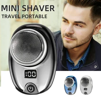 Mini rasoio elettrico ricaricabile portatile Display digitale di potenza Rasoio da uomo Rasoio da barba senza fili impermeabile per viso corpo 1