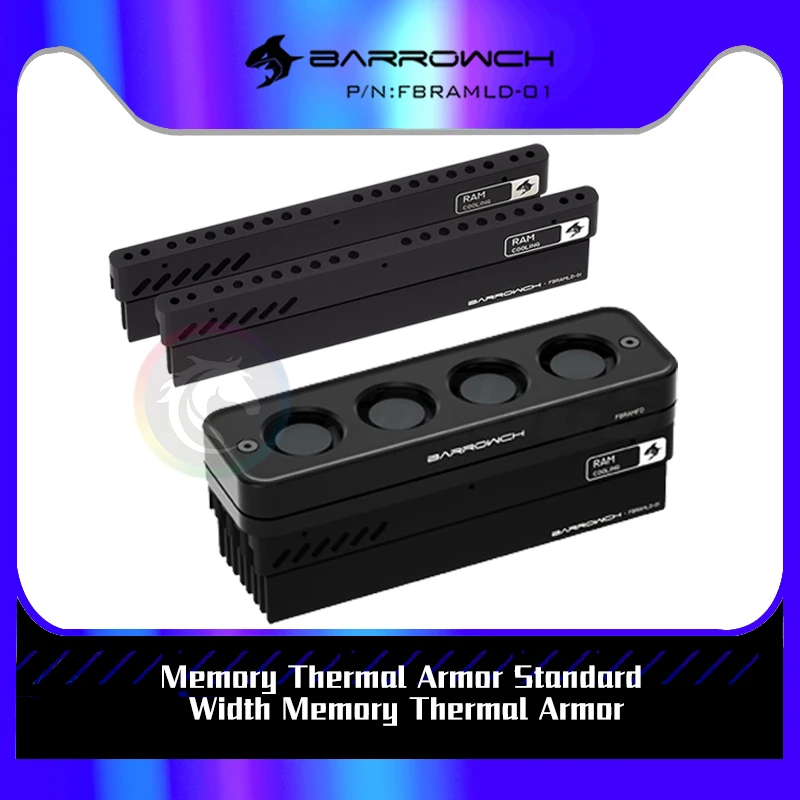 

Barrowch Computer Water Cooler DDR5 Memory Aluminum Alloy Armor For Air Water Cooling,withThermal Pad Vest FBRAMLD-01