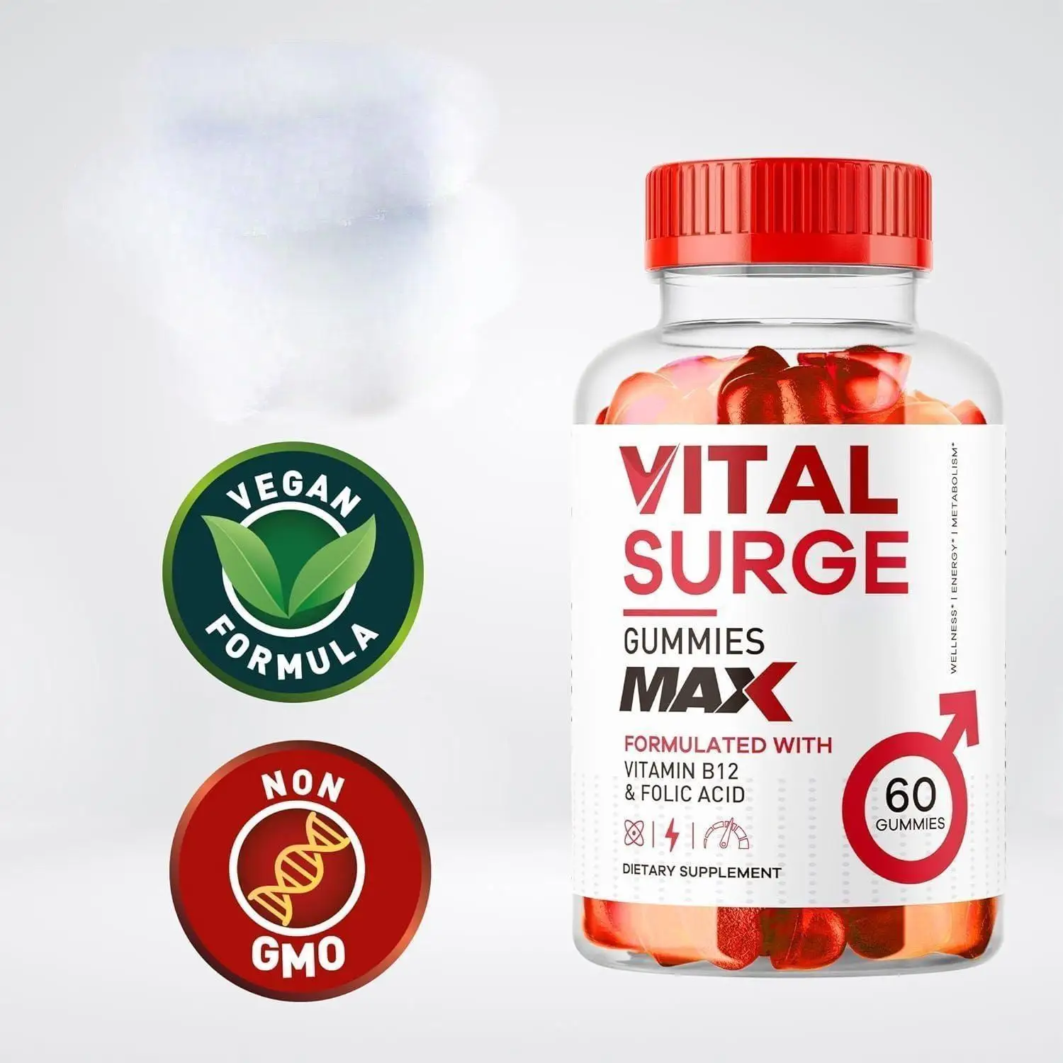 Acv Vital Surge Gummies Formulated With Vitamin B12 & Folic Acid Help Men Maintain Strength, Endurance, And Vitality