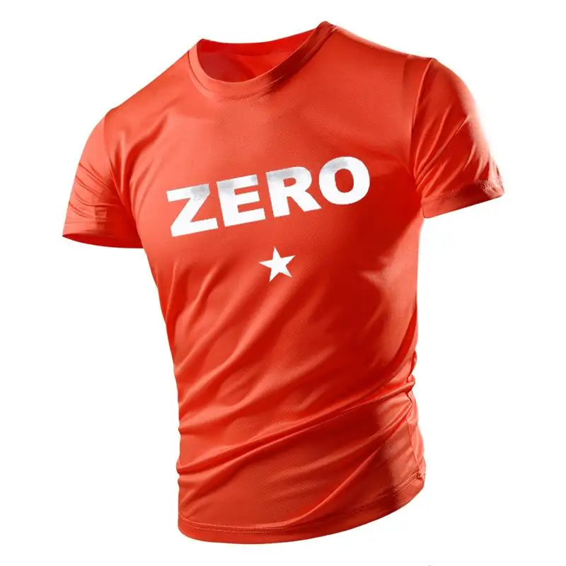 

summer zero print men's T-shirt comfortable fitness sports street plus size men's quick-drying multi-color top clothes