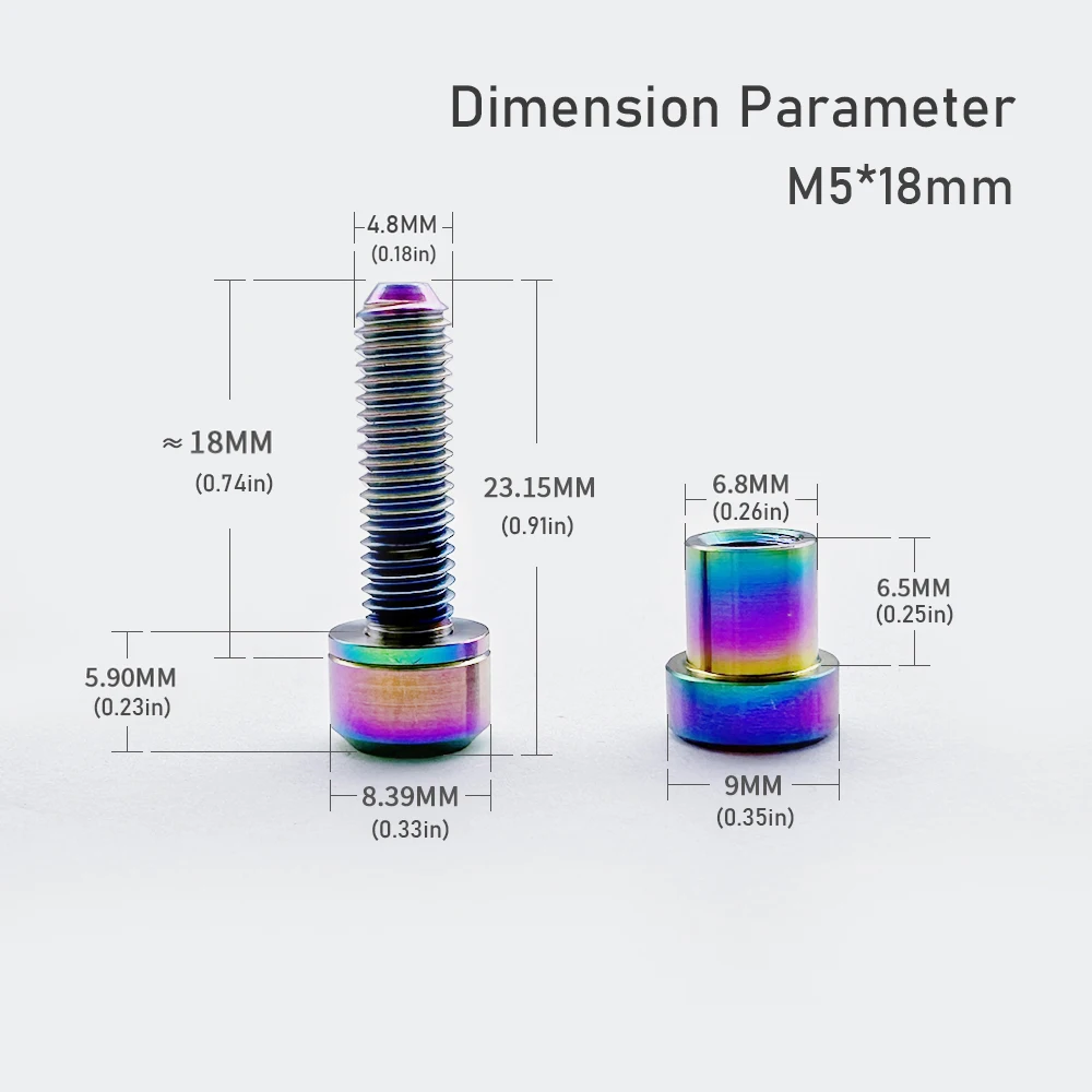 KRSEC TC4 šrouby představce z titanové slitiny M5x18mm řídítka jízdního kola - Image 4