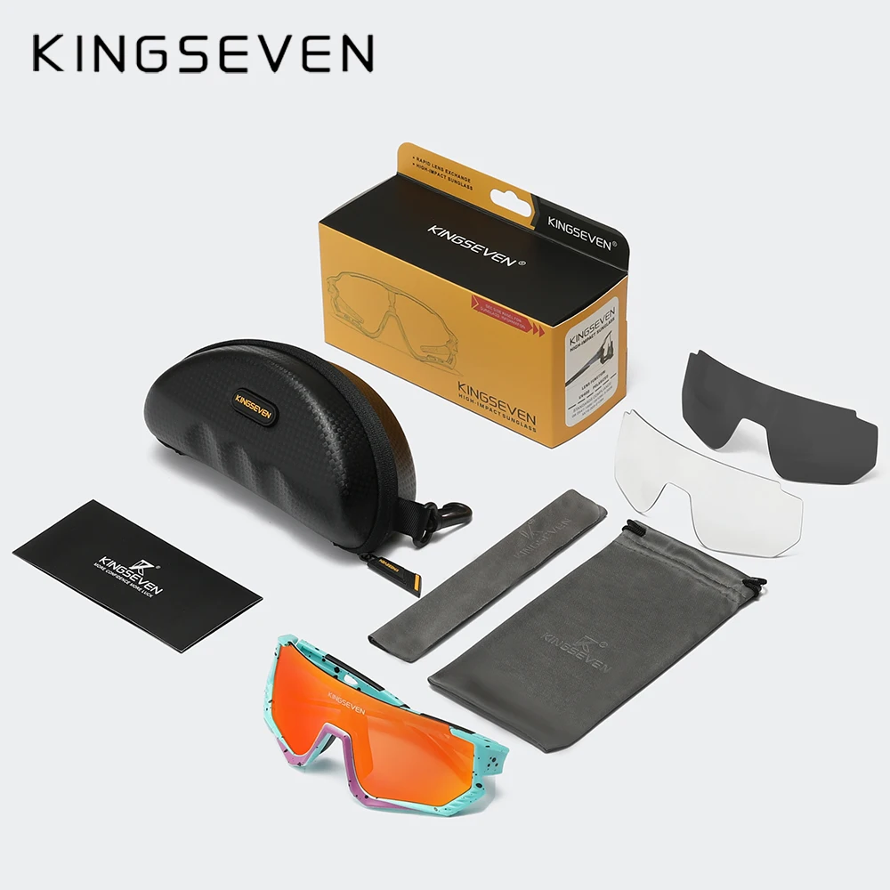 KINGSEVEN Ŭ ۶   Mtb  Ȱ UV400   ȣ Ȱ Photochromic Bike Goggles
