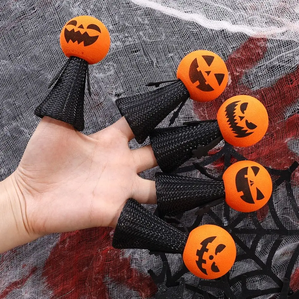 Pumpkin Head Halloween Jumping Doll EVA Bouncy Halloween Bouncing Elf Plastic Doll Black Spring Bouncing Jumping Pumpkin Toys