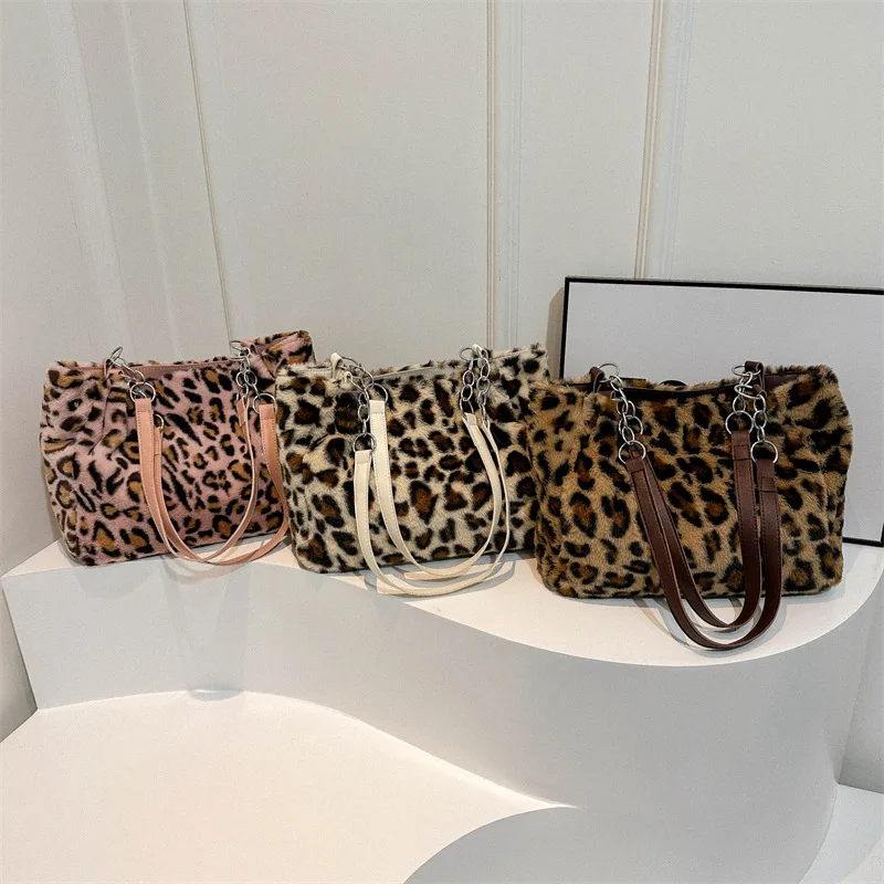 National Style Simple Women Leopard Tote Bag Lady Luxury