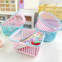 New Plastic Basket Organizer Portable Shopping Storage Box Desktop Sundries Toy Fruit Stationery Organizer Home Storage Baskets 3