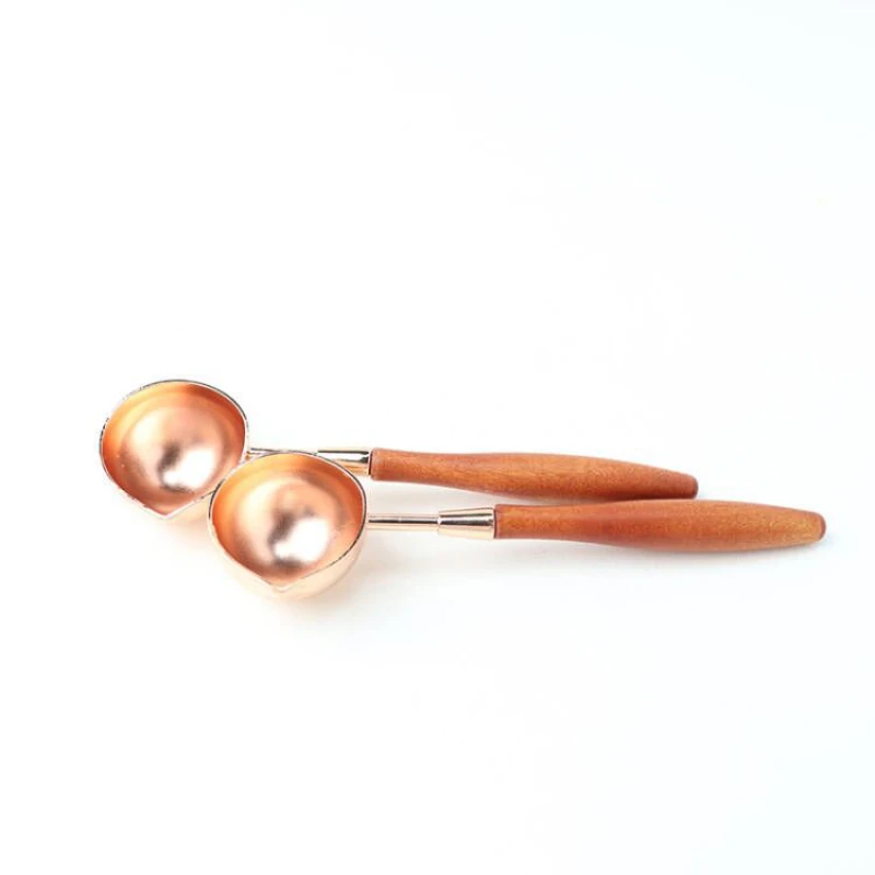 Retro Fire Paint Wax Spoon Tool Wooden Handle