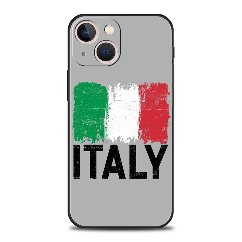 Italian Flag Luxury Silicone Phone Case - Black Protective Cover