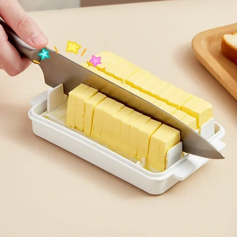 Protable Solid Butter Cutting Storage Box Refrigerator Fresh Keeping Box Breakfast Cheese Fresh-keeping Kitchen Accessories