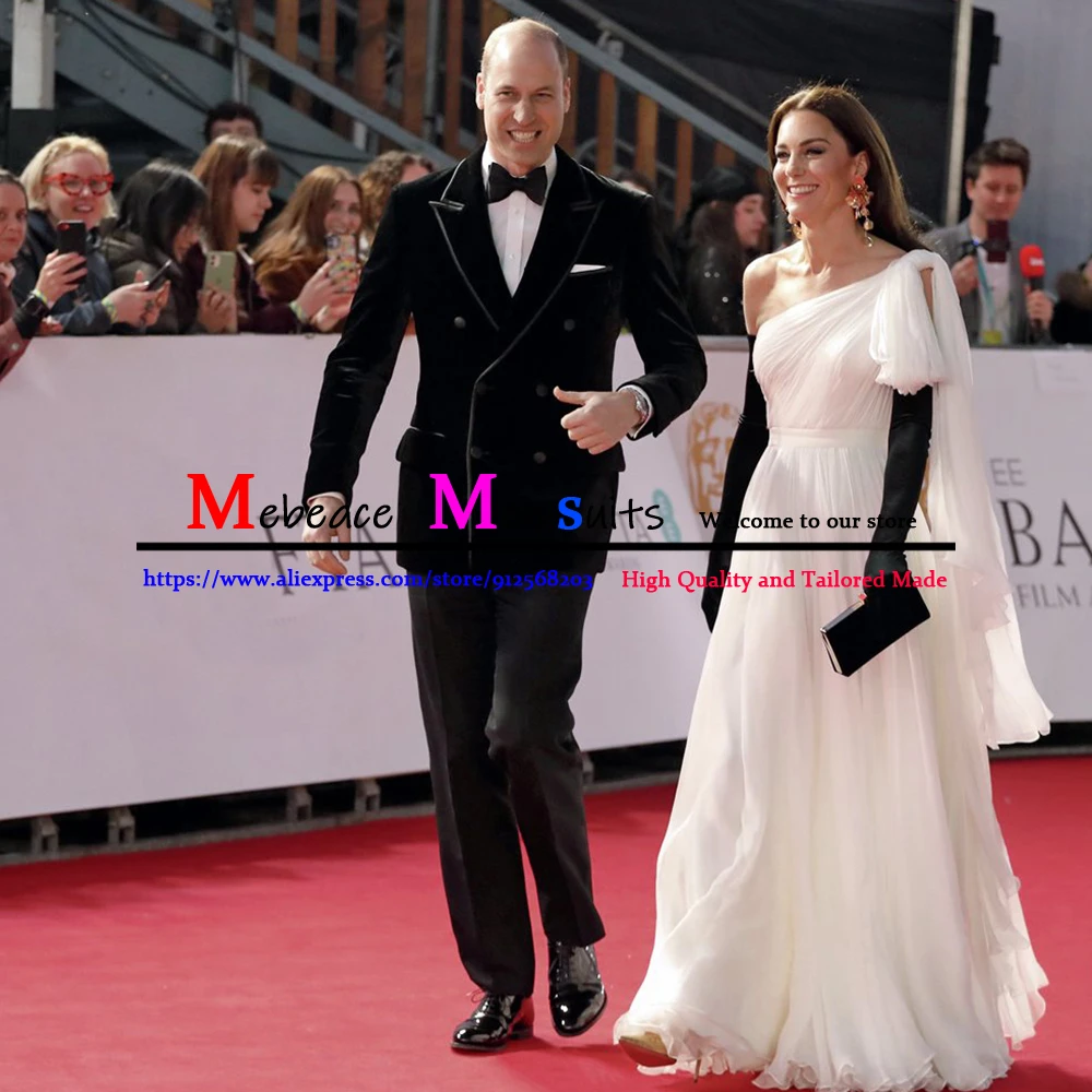 

Новинка 2023 года, блейзер с красным ковровым покрытием в стиле знаменитостей, двубортный деловой мужской костюм, жакет и брюки из двух предметов, черный бархатный женский смокинг