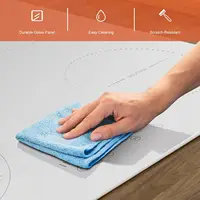 NOXTON Белый/черный индукционный штекер для фрезы (Великобритания: 800 Вт/ЕС: 500 Вт), 4 зоны с 1 зоной гриля, сенсорный экран 60 см, предохранительный замок, керамическое стекло — изображение 4