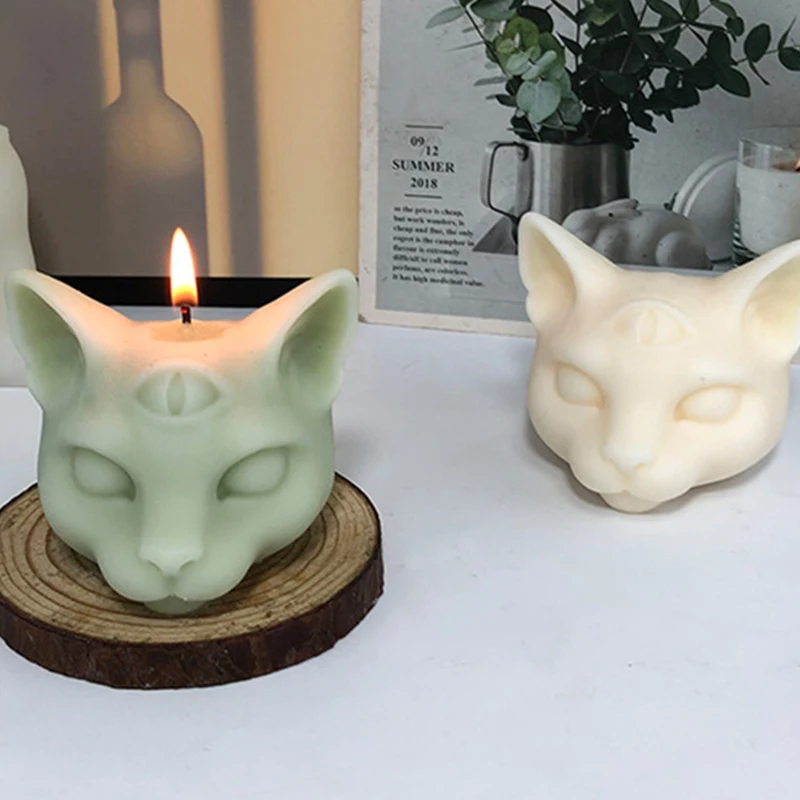 Description Picture 5 of itemIns Cat Head Candle Silicone Molds DIY Scented Candle Plaster Epoxy Resin Molds Chocolate Cake Baking Molds Home Decorations