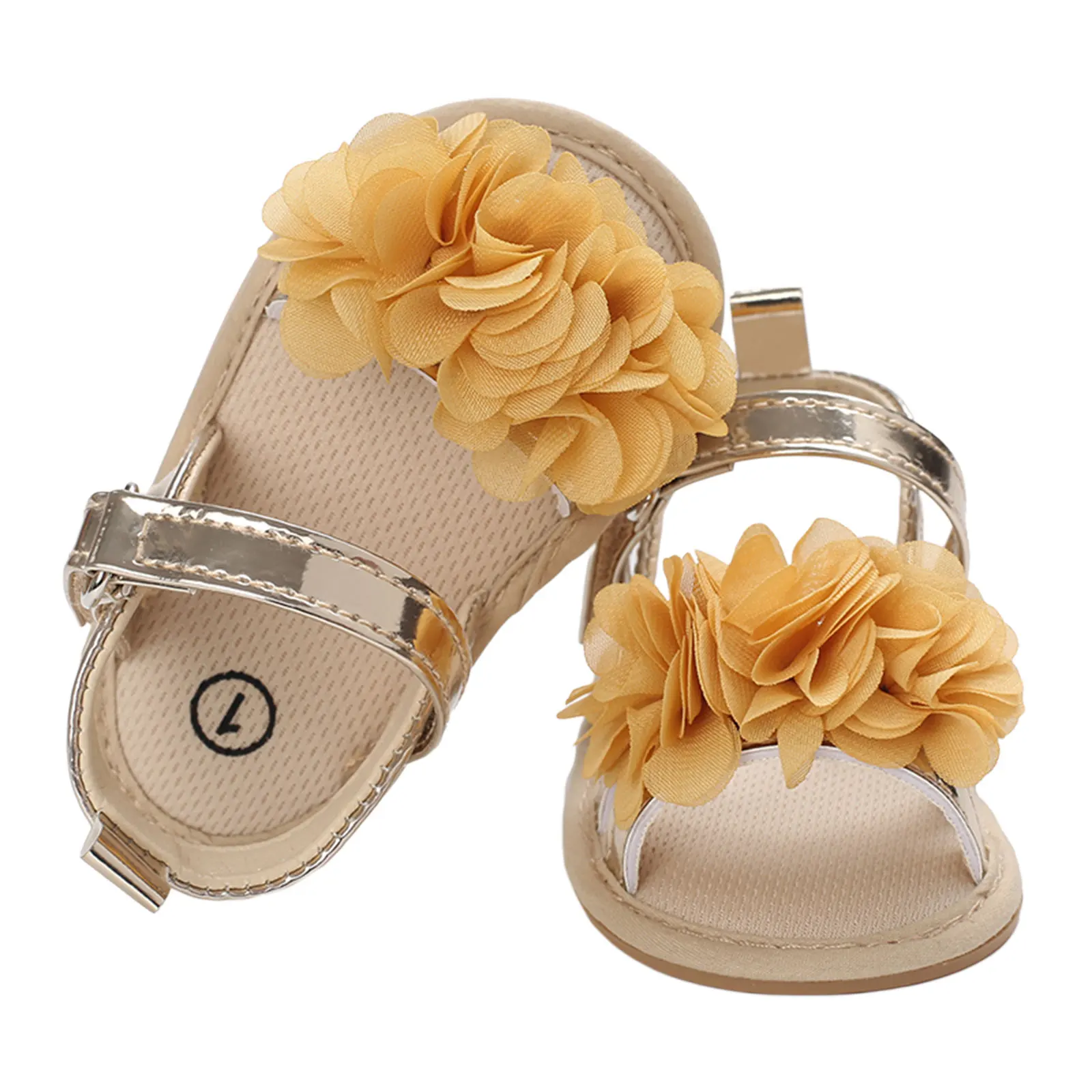 Toddler Newborn Baby Girl Sandals, Flower Decoration Soft Sole Breathable Infant Girl Shoes for Party Photography 0-18M
