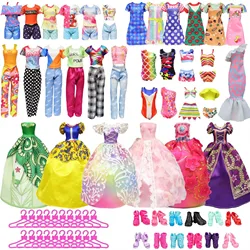 Ultimate Fashion Doll Accessory Set - 28 - Piece Collection with Gowns, Dresses, Suits, Swimwear, Glasses, Shoes, and Hangers (Random 28 items)