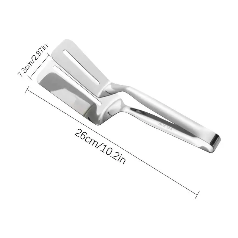 Stainless Steel Frying Shovel Clip 2 In 1 Food Grip Spatula Tongs Multifunctional Fish Gripper Steak Tong BBQ Food Clamp Spatula