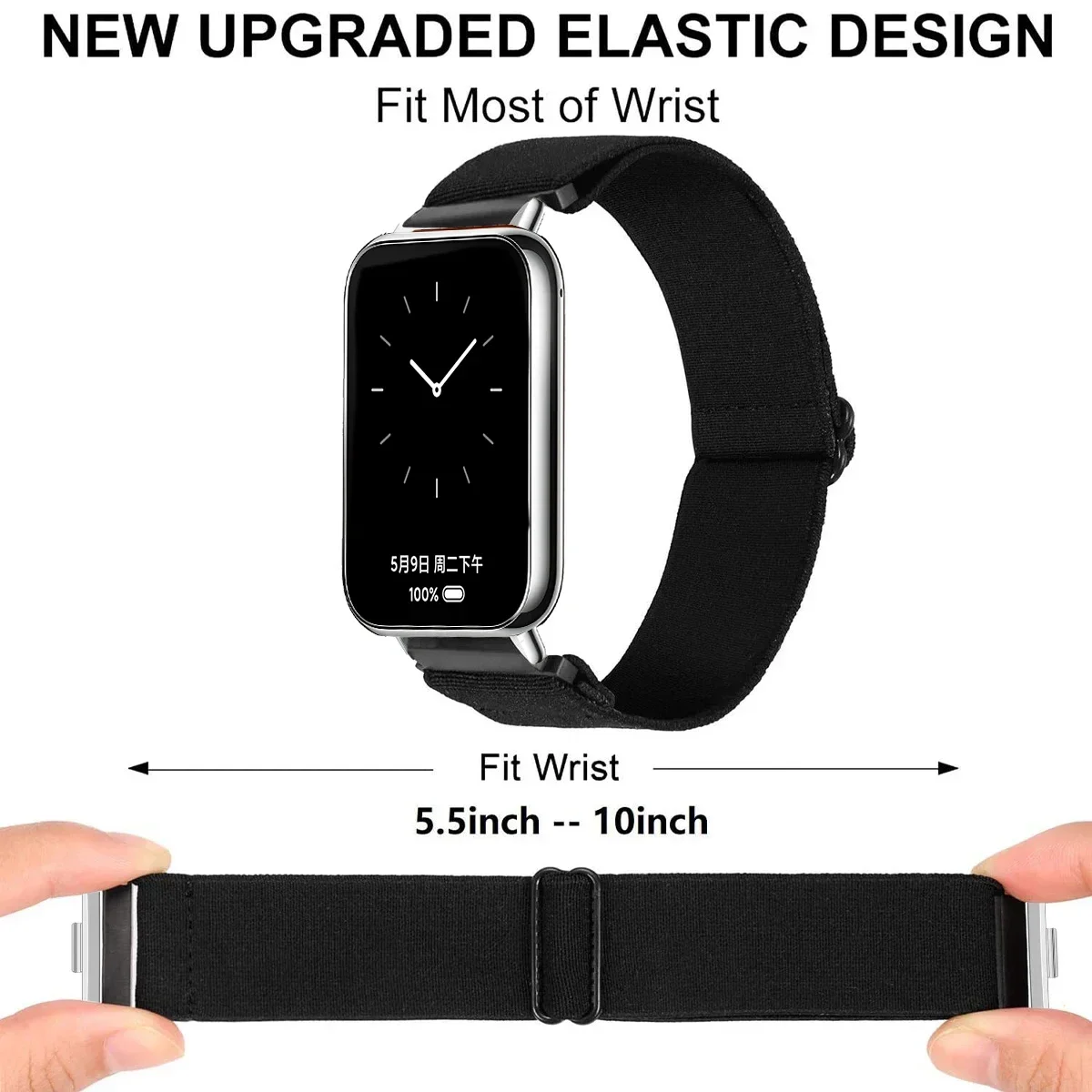 Elastic Nylon Braided Solo Strap for Sports Watch - Universal Fit for Women and Men