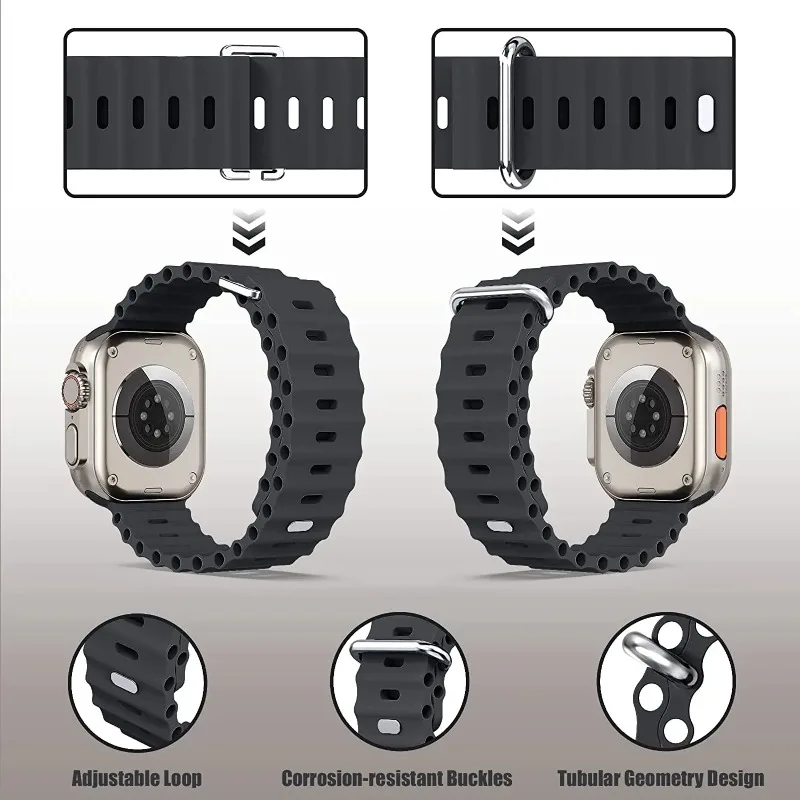 Ocean Silicone Strap for Smartwatch - Durable and Stylish Bracelet Band
