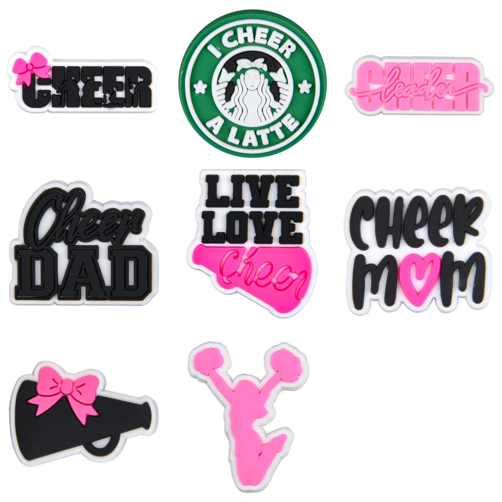 New Arrival Cheer Mom Dad Live Love Croc Charms PVC Shoe