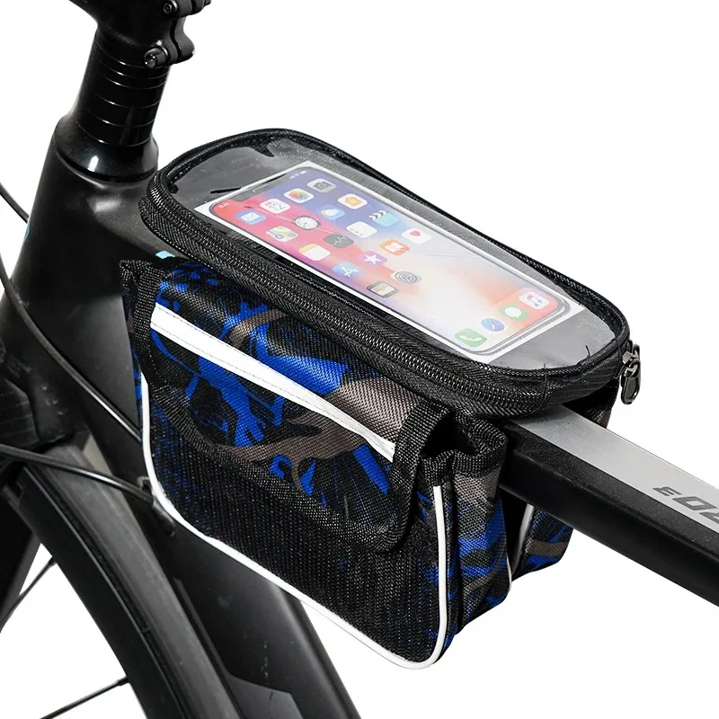 Waterproof Bicycle Frame Bag with Touchscreen Phone Holder